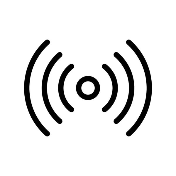 Icono de señal de ondas de radio de lanzamiento de aire con fondo blanco Vector de stock