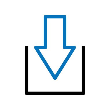  Beyaz Arkaplan ile Aşağı Ok Simgesi