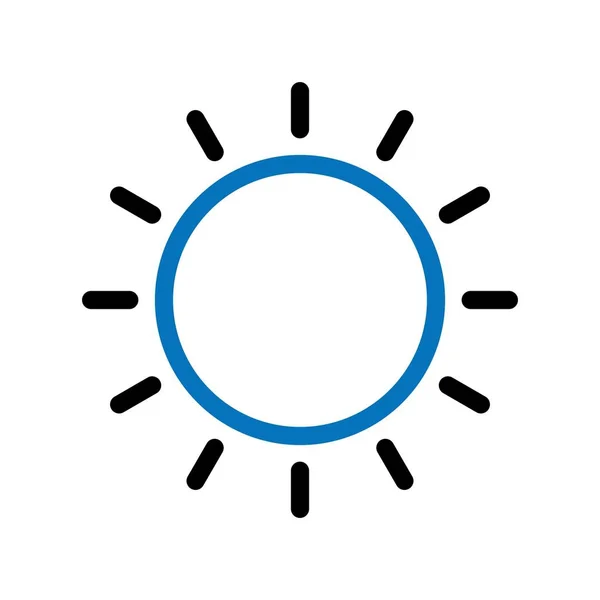 Солнечная икона на белом фоне — стоковый вектор