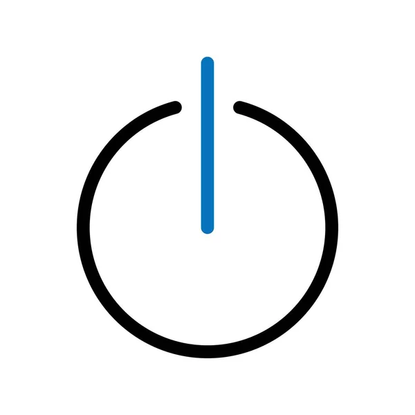 Wyłączanie zasilania ikona przycisku z białym tle — Wektor stockowy