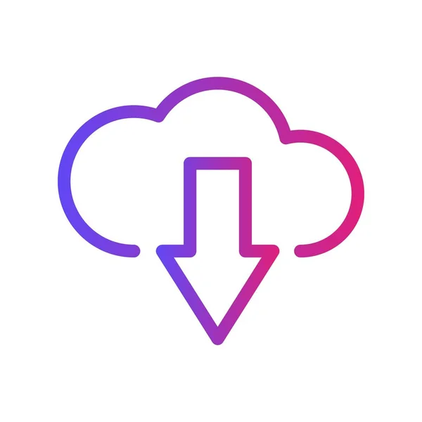 Gradient Downloaden Cloud Icoon met witte achtergrond — Stockvector