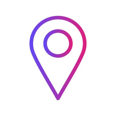 Beyaz Arkaplan ile Gradyan Konum Simgesi