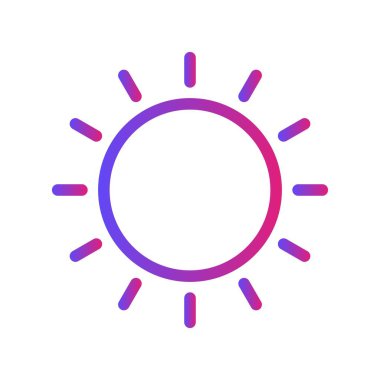 Beyaz Arkaplan ile Gradyan Güneş Simgesi