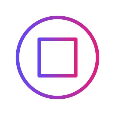 Beyaz Arkaplan ile Gradyan Durdurma Simgesi