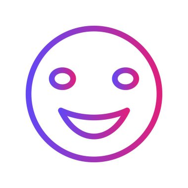 Beyaz Arkaplan ile Gradyan Gülümseme Simgesi