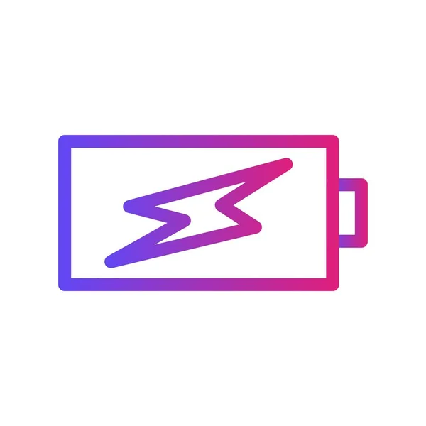 Gradient Battey Charging Icon met witte achtergrond — Stockvector