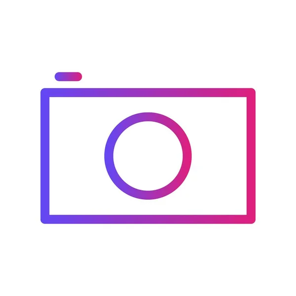 Farbverlauf Kamera-Symbol mit weißem Hintergrund — Stockvektor