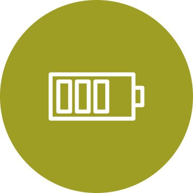 Beyaz Arkaplan ile Yuvarlak Batarya Simgesi