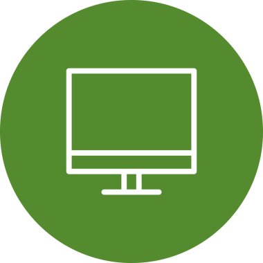 Lcd Simgesini Beyaz Arkaplan ile Yuvarla