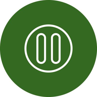  Beyaz Arkaplan ile Yuvarlak Duraklat Simgesi