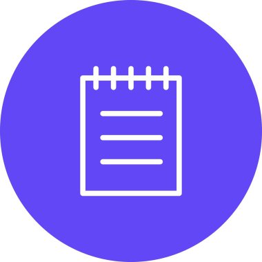 Yuvarlak Not Defteri Beyaz Arkaplan Simgesi