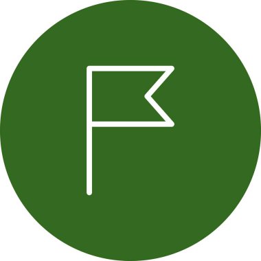 Beyaz Arkaplanı Olan Yuvarlak Bayrak Simgesi