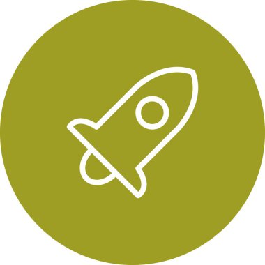 Beyaz Arkaplan ile Yuvarlak Roket Simgesi