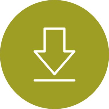 Beyaz Arkaplan ile Yuvarlak İndirme Simgesi