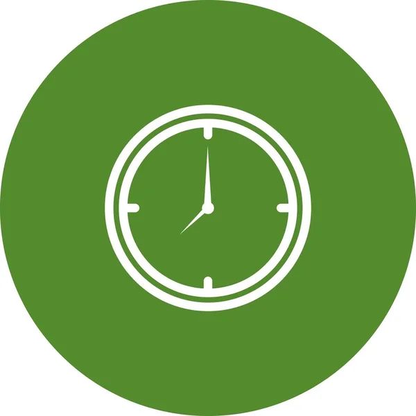 Reloj redondo icono con fondo blanco — Vector de stock