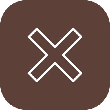 Yuvarlak Köşe Beyaz Arkaplan Simgesini İptal Et