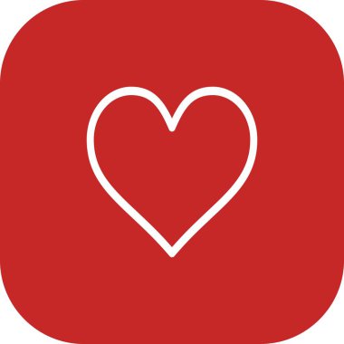 Yuvarlak Köşeli Kalp Beyaz Arkaplan Simgesi