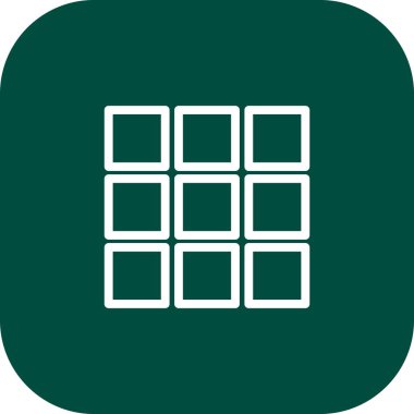 Beyaz Arkaplan ile Yuvarlak Köşe Izgara Simgesi