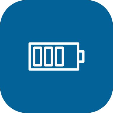 Yuvarlak Köşeli Batarya Simgesi Beyaz Arkaplan