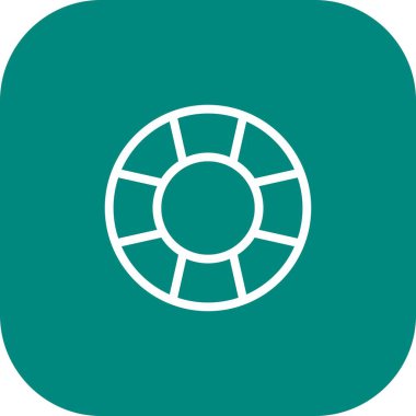 Yuvarlak Köşeli Yüzme Tüneli Beyaz Arkaplan Simgesi