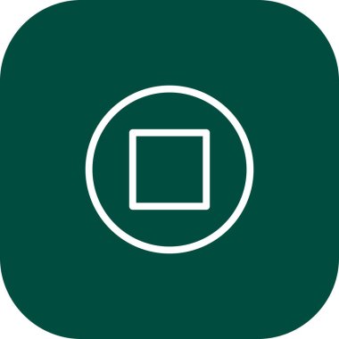 Yuvarlak Köşeli Durak Beyaz Arkaplan Simgesi