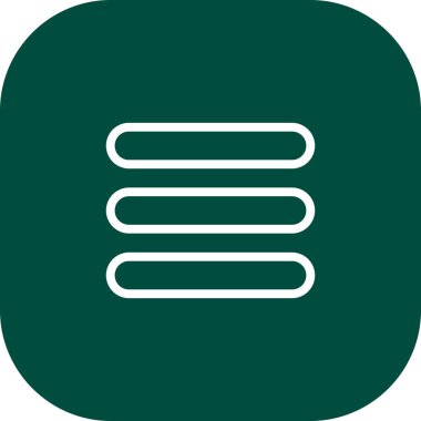 Beyaz Arkaplan ile Yuvarlak Köşeli Menü Simgesi