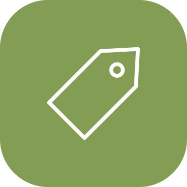 Beyaz Arkaplan ile Yuvarlak Köşeli Etiket Simgesi