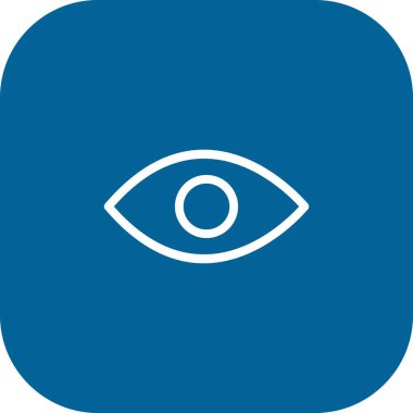 Yuvarlak Köşeli Göz Simgesi Beyaz Arkaplan