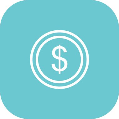 Yuvarlak Köşeli Para Simgesi Beyaz Arkaplan