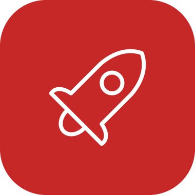 Beyaz Arkaplan ile Yuvarlak Köşeli Roket Simgesi