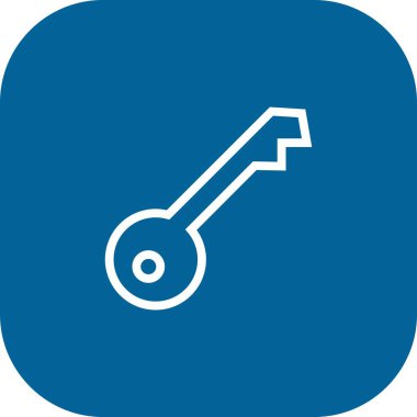 Beyaz Arkaplan ile Yuvarlak Köşeli Anahtar Simgesi