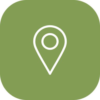 Yuvarlak Köşeli Konum Simgesi Beyaz Arkaplan