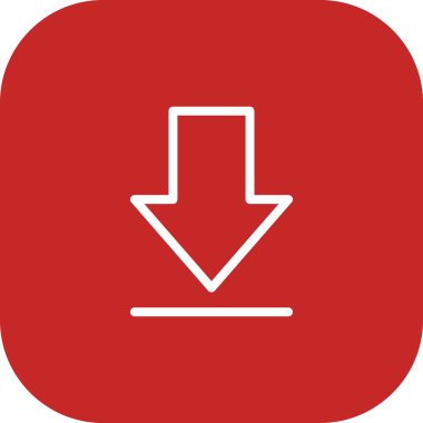 Yuvarlak Köşe İndirme Simgesi Beyaz Arkaplan