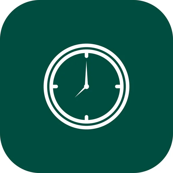 Icono de reloj de esquina redonda con fondo blanco — Vector de stock