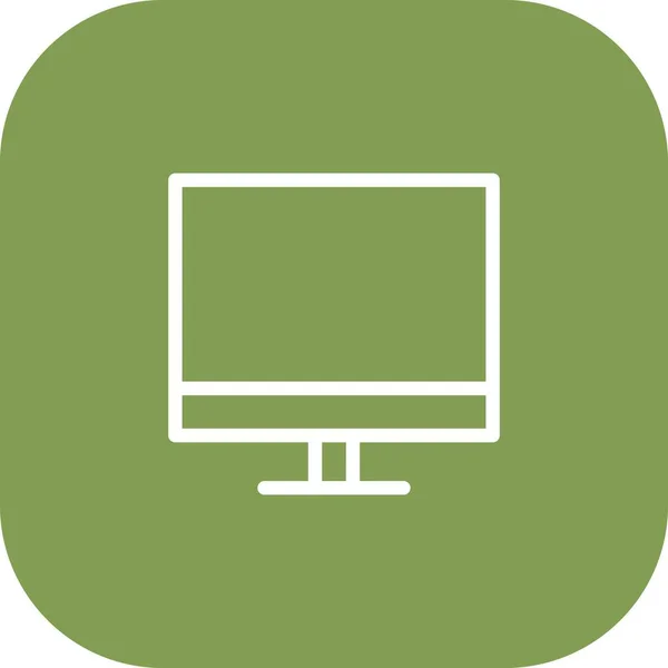 Icono de esquina redonda LCD con fondo blanco — Vector de stock