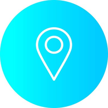 Beyaz Arkaplan ile Gradyan Çember Konumu Simgesi