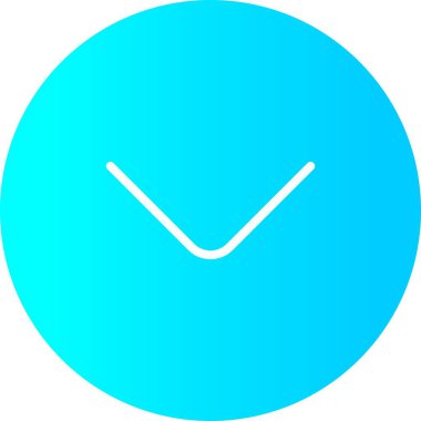 Gradyan Çemberi Aşağı Ok Simgesi Beyaz Arkaplan