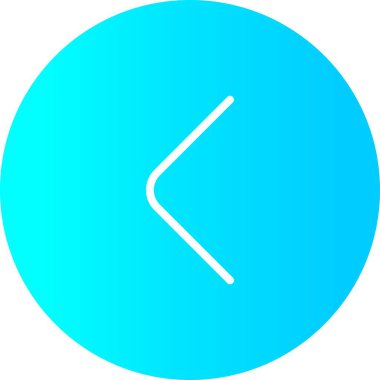 Beyaz Arkaplan ile Gradyan Çember Sol Ok Simgesi