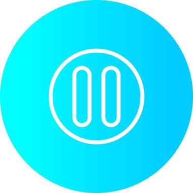 Beyaz Arkaplan ile Gradyan Çember Duraklat Simgesi