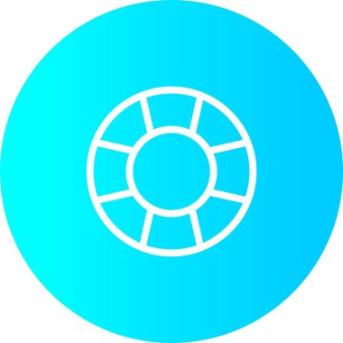 Beyaz Arkaplan ile Gradyan Çember Yüzme Tüpü Simgesi