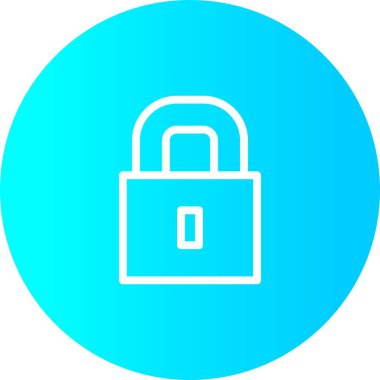  Beyaz Arkaplan ile Gradyan Çember Kilit Simgesi