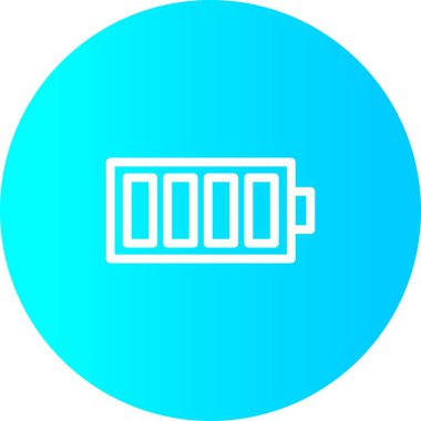 Gradyan Çemberi Bataryası Beyaz Arkaplan ile Tam Simge