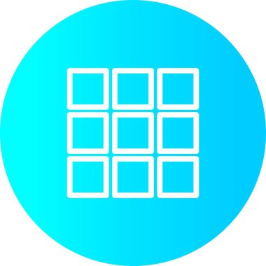 Beyaz Arkaplan ile Gradyan Çember Izgara Simgesi