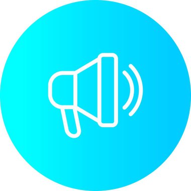 Beyaz Arkaplan ile Gradyan Çemberi Duyuru Sözcüsü Simgesi