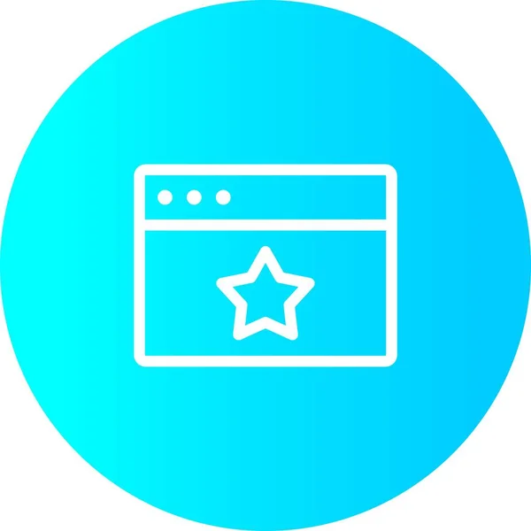 Gradient Circle Star Browser Pictogram met witte achtergrond — Stockvector