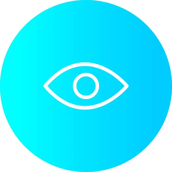 Ícone de olho de círculo gradiente com fundo branco — Vetor de Stock
