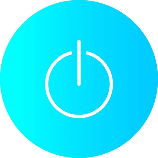 Icono de botón de encendido del círculo de gradiente con fondo blanco — Vector de stock