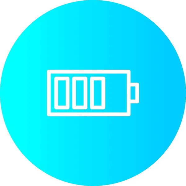 Gradient Circle Battery Icon met witte achtergrond — Stockvector