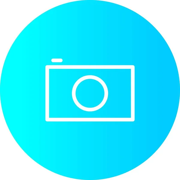 Ícone de câmera de círculo gradiente com fundo branco —  Vetores de Stock