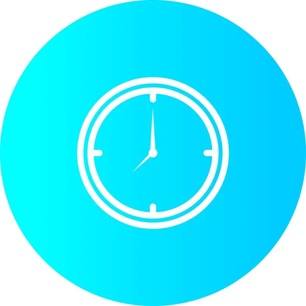 Ícone do relógio do círculo do gradiente com fundo branco — Vetor de Stock